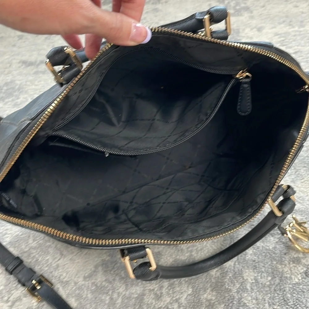MICHAEL Michael Kors Ciara Saffiano Leather 2 Way Shoulder Bag Purse Black